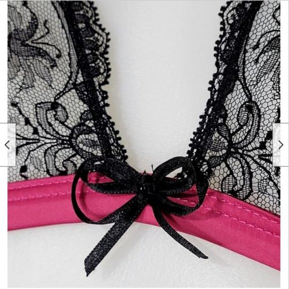 NWT I.D. Sarrieri Black Lace Swarovski Crystal Bralette Bra 36C - Picture 3 of 9